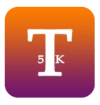 text 5k android application logo